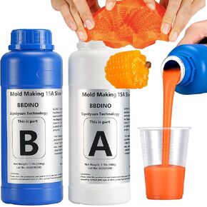 BBDINO Silicone Mold Making Kit, Fast Cure Soft Mold Making Silicone Rubber 2.2 lb(35 Oz), Liquid Silicone for Mold Making, for Resin/Soap/Candle/Silicone Molds Casting