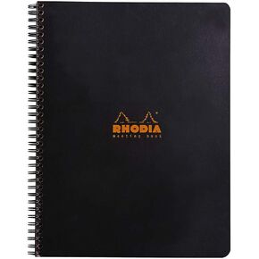 Rhodia Wirebound Meeting Book, A4+, Pre-Printed - Black