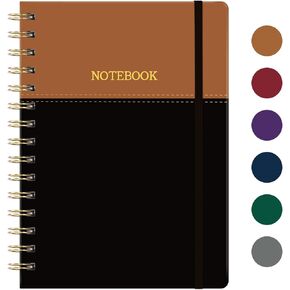 Lemome Spiral Notebook - Notebook Journal for Writing, 6.2'' x 8.4'' College Ruled Notebook with 136 pages / 68 Sheets, Perfect Notebooks for Work, Journal for Men and Women - Brown