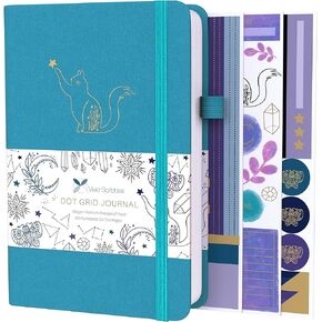 Bullet Dotted Journal, 160gsm Bleed-Proof Thick White Paper, 200 Numbered Dot Grid Pages, 5.8 x 8.3 Inch Dotted Notebook (Purple)