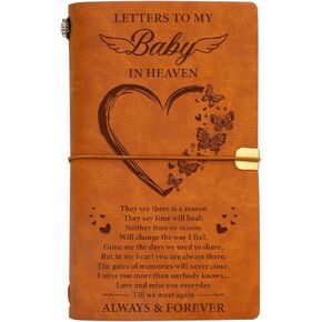 Vetbuosa Letter to Mom in Heaven Leather Journal,Memorial Gifts for Loss of Mom,Loss of a Mother Sympathy Gifts,Bereavement Gift Idea,In Memory of Loved One Gifts