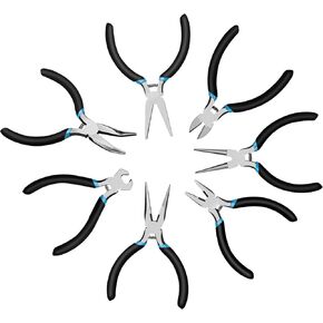 Jewelry Pliers Set,NOEAIKE 7-Pack Jewelry Supplies Making Tools Pliers Wire Cutters,Needle Nose,Bent Nose,Long Nose,Round Nose,Diagonal,Linesman for Jewelry Making, Beading/Craft/Bracelet Making