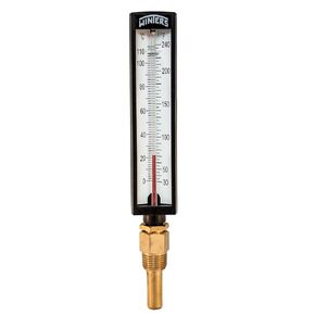 مقياس حرارة زاوية 5AS صناعي نحاسي مزدوج النطاق من سلسلة Winters TAS مع Thermowell، نطاق 30-240 F/C، دقة +/-2 بالمائة، حامل سفلي 1/2 بوصة NPT
