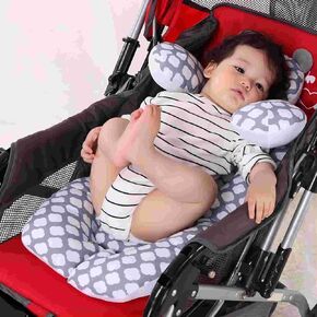 Natudeco Children Head Body Support Cushion Removable Infant Stroller Cushion Mat Breathable Child Car Seat Liner Replacement for Stroller Car Seat