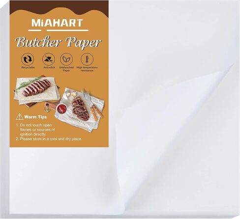 MIAHART 60 Pieces White Butcher Paper Thicken Disposable Butcher Paper Sheets 12 * 11 inch Square Meat Sheet No Wax Butcher Paper Precut Butcher Paper for Sublimation Heat Press Wrapping Meat in Saudi Arabia