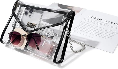 Bucosd Clear Purse for Women Stadium Approved, Clear Crossbody Bag with Leather Edging for Concert Sports events in Saudi Arabia