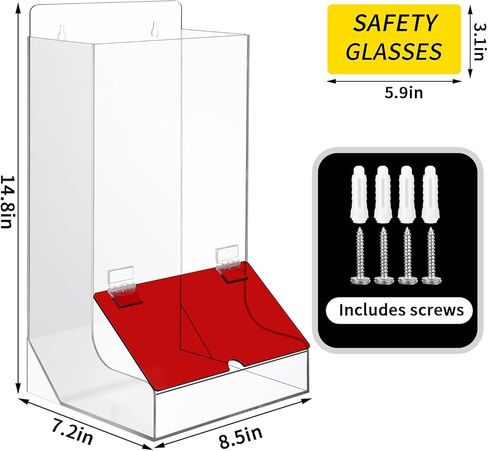 Spiareal 2 جهاز كمبيوتر شخصى نظارات السلامة موزع جدار جبل أو حامل الاكريليك حامل للنظارات الواقية نظارات السلامة حامل واضح نظارات السلامة المنظم مع غطاء ملصق المسمار لمختبر الأسنان الصناعي in Kuwait