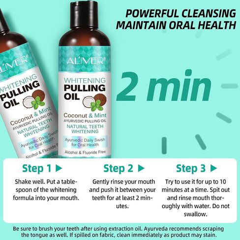 سحب غسول الفم بالزيت للسفر 20 عبوة، عبوات غسول الفم للسفر للتنفس المنعش، سحب زيت النعناع الخفيف، سحب زيت جوز الهند الطبيعي لتبييض الأسنان ولثة أكثر صحة، خالي من الكحول in Kuwait