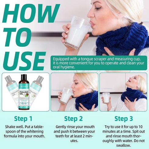 سحب غسول الفم بالزيت للسفر 20 عبوة، عبوات غسول الفم للسفر للتنفس المنعش، سحب زيت النعناع الخفيف، سحب زيت جوز الهند الطبيعي لتبييض الأسنان ولثة أكثر صحة، خالي من الكحول in Kuwait
