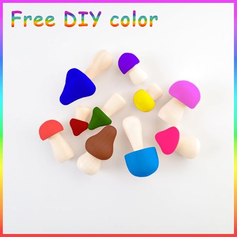 Savgkoyt 30PCS Wooden Mushrooms, Unfinished Wood Mini Mushroom Set for Crafts Decor, Natural 10 Sizes DIY to Paint Color Party Table Ornaments Decoration in Kuwait