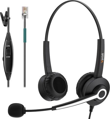 Wantek Phone Headset with Microphone,RJ9 Telephone Headset for ShoreTel Polycom Zultys Toshiba NEC Dterm Nortel Norstar Meridian Siemens ROLM Packet8 Landline Deskphones(H-682RJ1) in Saudi Arabia