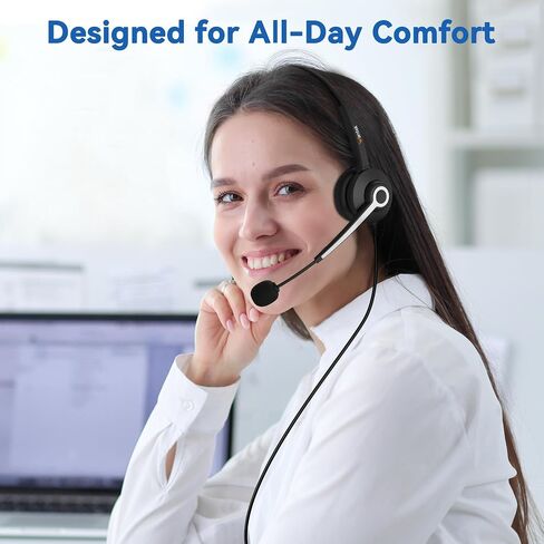 Wantek Phone Headset with Microphone,RJ9 Telephone Headset for ShoreTel Polycom Zultys Toshiba NEC Dterm Nortel Norstar Meridian Siemens ROLM Packet8 Landline Deskphones(H-682RJ1) in Saudi Arabia