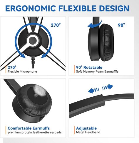 Wantek Phone Headset with Microphone,RJ9 Telephone Headset for ShoreTel Polycom Zultys Toshiba NEC Dterm Nortel Norstar Meridian Siemens ROLM Packet8 Landline Deskphones(H-682RJ1) in Saudi Arabia