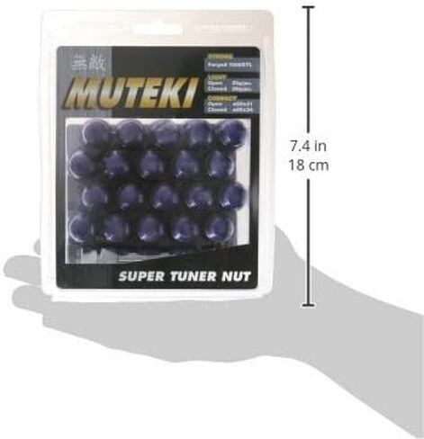 Muteki 41886C كروم 12 مم × 1.5 مم مجموعة صواميل ذات نهاية مغلقة مع مفتاح، (مجموعة من 20) in Kuwait