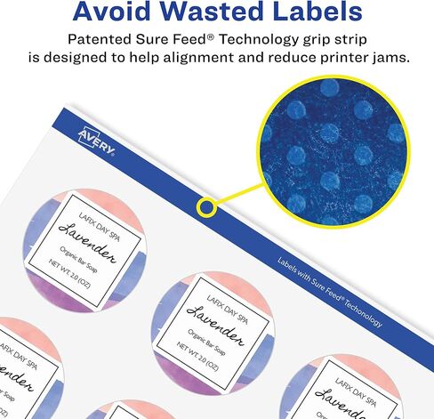 Avery Glossy Clear Round Labels with Sure Feed, 1.5" Diameter, 1,000 Glossy Clear Labels, Print-to-The-Edge, Laser/Inkjet Printable Labels in Saudi Arabia