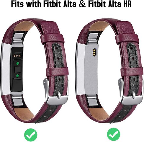 iHillon Compatible with Fitbit Alta Bands/Alta HR/Ace, Classic Soft Genuine Leather Replacement Wristbands Compatible with Fitbit Alta Bands for Women Men in Saudi Arabia