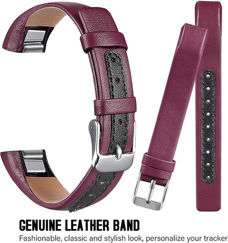 iHillon Compatible with Fitbit Alta Bands/Alta HR/Ace, Classic Soft Genuine Leather Replacement Wristbands Compatible with Fitbit Alta Bands for Women Men in Saudi Arabia