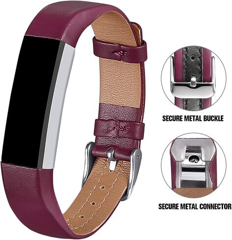 iHillon Compatible with Fitbit Alta Bands/Alta HR/Ace, Classic Soft Genuine Leather Replacement Wristbands Compatible with Fitbit Alta Bands for Women Men in Saudi Arabia