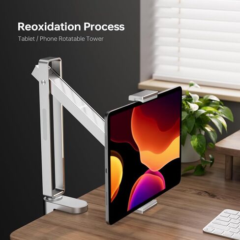 حامل الكمبيوتر اللوحي Xlayout قابل للتعديل، حامل بمشبك للكمبيوتر اللوحي للمكتب - حامل كمبيوتر لوحي قابل للدوران مع قاعدة تثبيت، حامل ذراع للكمبيوتر اللوحي من سبائك الألومنيوم مقاس 5.5-12.9 بوصة، Pad Air Pro Mini، أسود in Saudi Arabia