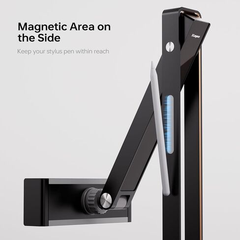 حامل الكمبيوتر اللوحي Xlayout قابل للتعديل، حامل بمشبك للكمبيوتر اللوحي للمكتب - حامل كمبيوتر لوحي قابل للدوران مع قاعدة تثبيت، حامل ذراع للكمبيوتر اللوحي من سبائك الألومنيوم مقاس 5.5-12.9 بوصة، Pad Air Pro Mini، أسود in Kuwait