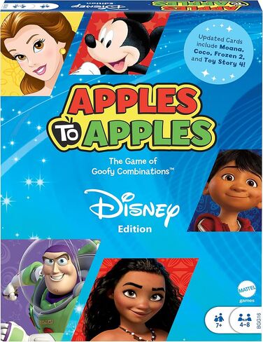 Mattel Games ​Apples to Apples Disney Card Game, Family Game for Kids & Adults with Special Poison Apple Card for 4-8 Players in Saudi Arabia