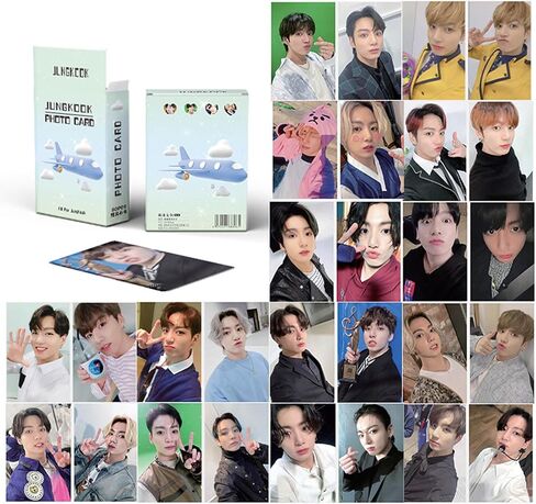 PYAJUU Jungkook Photocard 50 قطعة Jungkook بطاقة ضوئية ليزر لامعة Kpop Jungkook Lomo بطاقة هدية لمحبي ابنة Jungkook Merch in Saudi Arabia