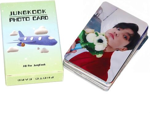 PYAJUU Jungkook Photocard 50 قطعة Jungkook بطاقة ضوئية ليزر لامعة Kpop Jungkook Lomo بطاقة هدية لمحبي ابنة Jungkook Merch in Saudi Arabia