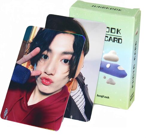 PYAJUU Jungkook Photocard 50 قطعة Jungkook بطاقة ضوئية ليزر لامعة Kpop Jungkook Lomo بطاقة هدية لمحبي ابنة Jungkook Merch in Saudi Arabia