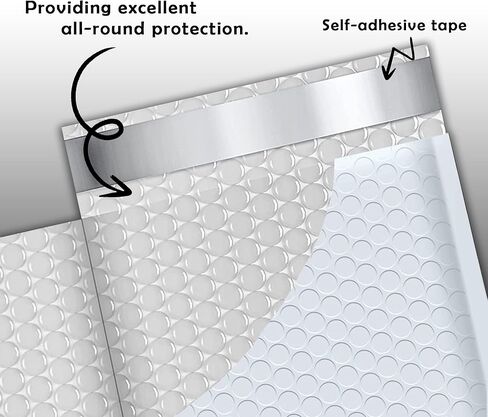 Economic Grade Poly Bubble Mailers 4x8 100 Pack White Waterproof Self Seal Adhesive Shipping Bags, Cushioning Padded Envelopes for Shipping, Mailing, Packaging Usable 4x7 in Saudi Arabia