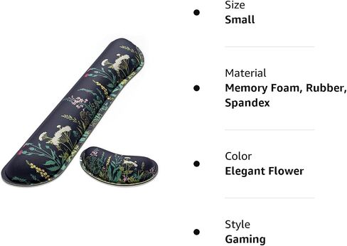 Dapesuom Enlarge Keyboard Wrist Rest, Memory Foam Wrist Cushion for Desk Mat Support, Cute Pain Relief Keyboard Mouse Pad Rests Set with Non-Slip Base for Gaming Laptop Office Computer, Elegant Flower in Kuwait