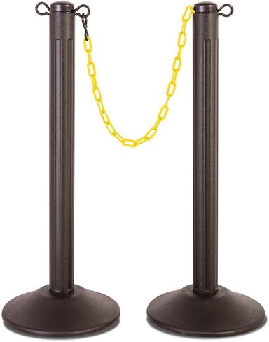 US Weight ChainBoss Yellow Stanchion with 10' of Yellow Plastic Chain - Weighted Base in Saudi Arabia