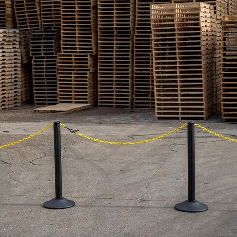 US Weight ChainBoss Yellow Stanchion with 10' of Yellow Plastic Chain - Weighted Base in Saudi Arabia