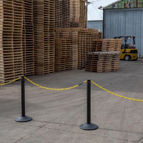 US Weight ChainBoss Yellow Stanchion with 10' of Yellow Plastic Chain - Weighted Base in Saudi Arabia