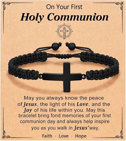 ORISPRE Cross Braided Bracelet for Men/Boys Birthday Christmas Confirmation Communion Gifts for Son Grandson Nephew in Saudi Arabia
