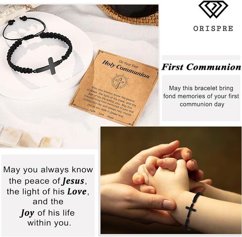 ORISPRE Cross Braided Bracelet for Men/Boys Birthday Christmas Confirmation Communion Gifts for Son Grandson Nephew in Saudi Arabia