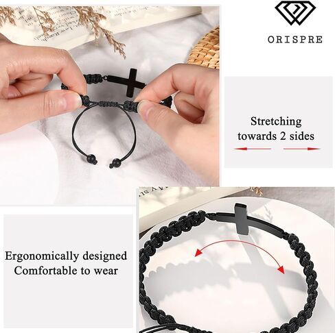 ORISPRE Cross Braided Bracelet for Men/Boys Birthday Christmas Confirmation Communion Gifts for Son Grandson Nephew in Saudi Arabia