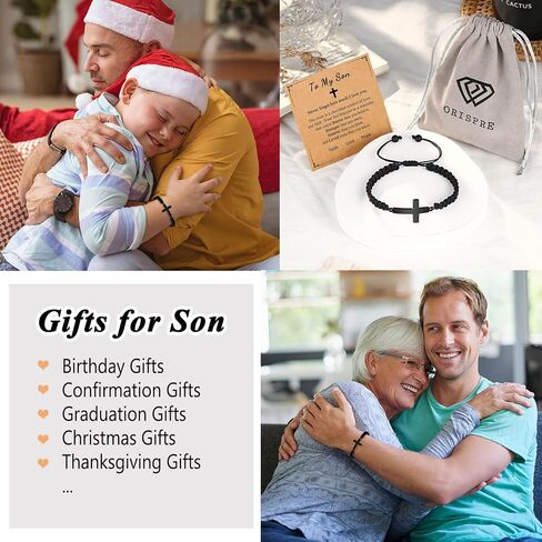 ORISPRE Cross Braided Bracelet for Men/Boys Birthday Christmas Confirmation Communion Gifts for Son Grandson Nephew in Saudi Arabia