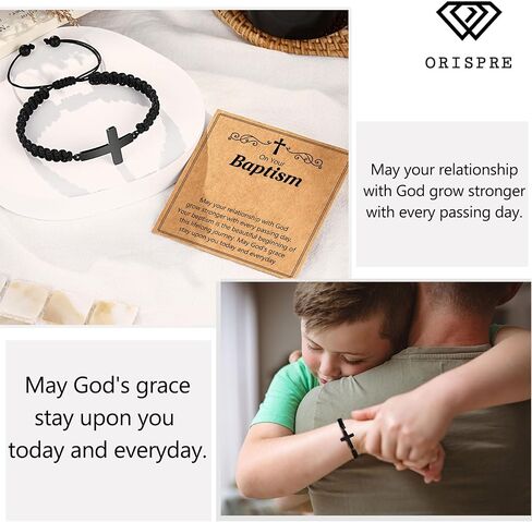 ORISPRE Cross Braided Bracelet for Men/Boys Birthday Christmas Confirmation Communion Gifts for Son Grandson Nephew in Saudi Arabia