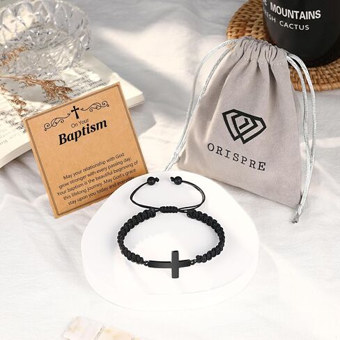 ORISPRE Cross Braided Bracelet for Men/Boys Birthday Christmas Confirmation Communion Gifts for Son Grandson Nephew in Saudi Arabia