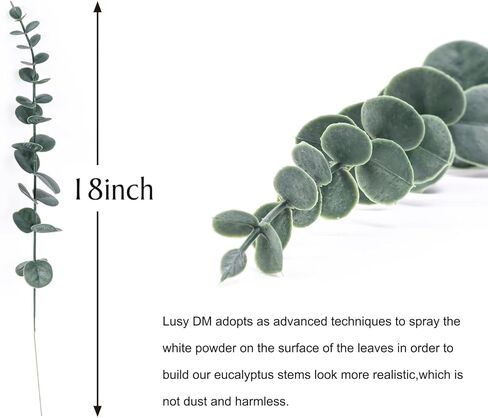 60 Pcs Eucalyptus Stems Artificial Eucalyptus Stem Decor Eucalyptus Branches Faux Eucalyptus with Fake Leaves 15 inch Faux Eucalyptus Stem for Wedding Bouquet Home Decor in Kuwait