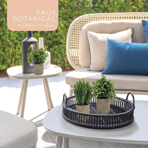 Artificial Plants Natural Green 3-Pack 8.5 Tall - Zero Maintenance, Real Touch Faux Plants in Durable Paper Pulp Pots for Home, Office, Outdoor Décor - Versatile Style in Saudi Arabia