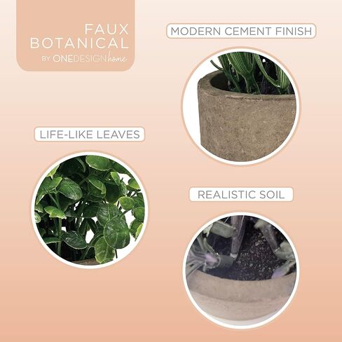 Artificial Plants Natural Green 3-Pack 8.5 Tall - Zero Maintenance, Real Touch Faux Plants in Durable Paper Pulp Pots for Home, Office, Outdoor Décor - Versatile Style in Saudi Arabia