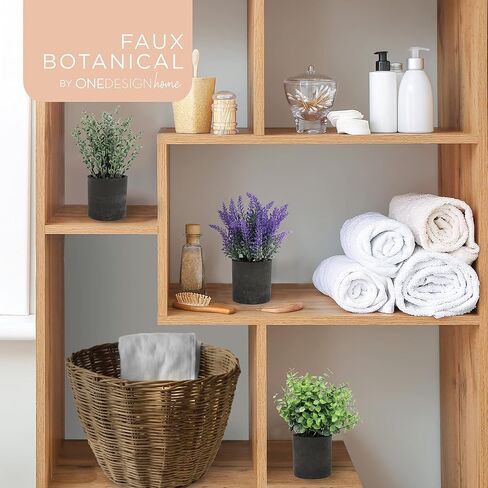 Artificial Plants Natural Green 3-Pack 8.5 Tall - Zero Maintenance, Real Touch Faux Plants in Durable Paper Pulp Pots for Home, Office, Outdoor Décor - Versatile Style in Saudi Arabia
