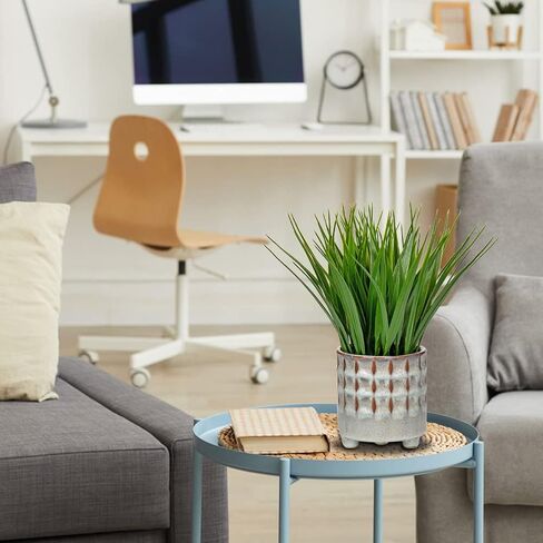 Potted Plants Artificial Decor Faux Plants Indoor Artificial Grass Plant in Ceramic Pot for Home Decor Realistic Green Fake Grass House Living Room Bedroom Bathroom Office Greenery Decoration in Kuwait
