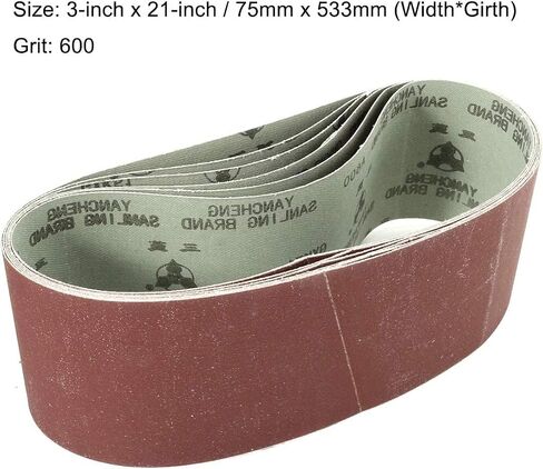 BOXONLY 3 x 21 Inch Aluminum Oxide Sanding Belt for Belt Sander 600 Grit 6pcs in Saudi Arabia