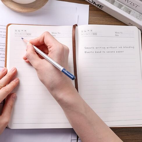 Navy Blue Lined Journal Notebook, A5 Handcover Leather Notebook for Writing and Journaling(100 Pages Thick Paper) in Saudi Arabia