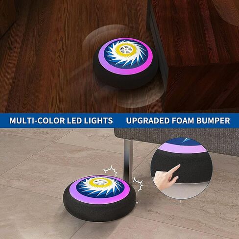 مجموعة هوكي هوفر مع عفريت عائم بالهواء ومصد، وأضواء LED، وأهداف وعصي الهوكي، ألعاب داخلية للأطفال من سن 3 إلى 9 سنوات، أفضل هدية عيد ميلاد للأولاد والبنات in Saudi Arabia