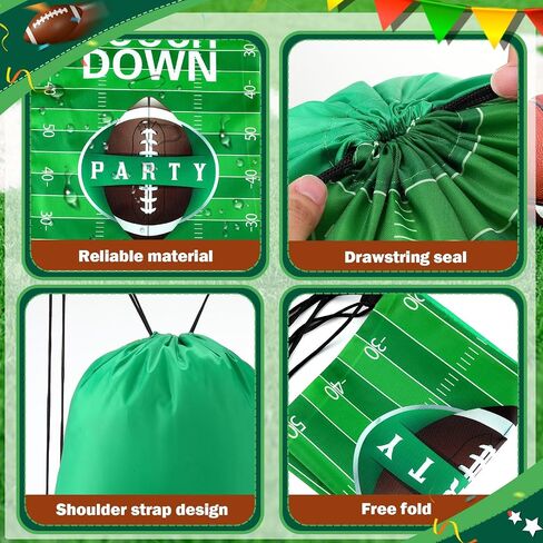 Sweetude 100 Pcs Football Drawstring Backpack Bulk 2 Styles Football Party Favors Bags Football Drawstring Bags Travel Football Goodie Bags Football Gift Candy Treat Bag for Party Gym Workout Supplies in Saudi Arabia