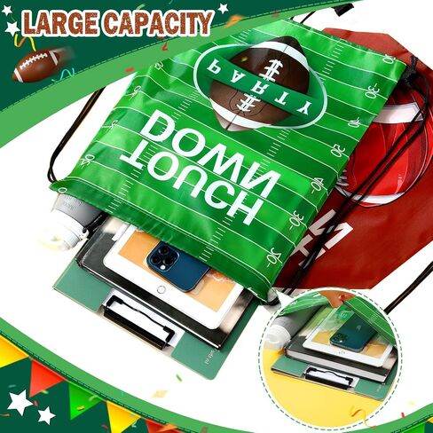 Sweetude 100 Pcs Football Drawstring Backpack Bulk 2 Styles Football Party Favors Bags Football Drawstring Bags Travel Football Goodie Bags Football Gift Candy Treat Bag for Party Gym Workout Supplies in Saudi Arabia