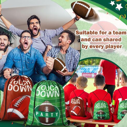 Sweetude 100 Pcs Football Drawstring Backpack Bulk 2 Styles Football Party Favors Bags Football Drawstring Bags Travel Football Goodie Bags Football Gift Candy Treat Bag for Party Gym Workout Supplies in Saudi Arabia